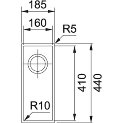 Franke Sirius 2 S2D 110.16 plastový malý bílý dřez 16x41cm pro montáž pod desku 125.0252.233
