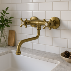 PB Nostalgická kuchyňská baterie Classic C nástěnná baterie Bronz 10.2722