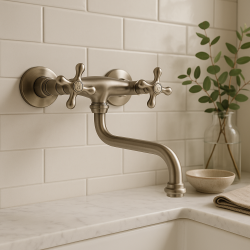 PB Nostalgická kuchyňská baterie Classic C nástěnná baterie nerez 10.2722