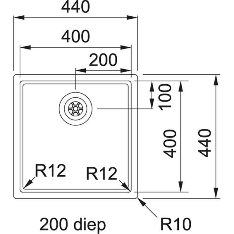 Franke Bolero Plus R12 BXX 210-40 nerezový dřez s plochou montáží 40x40cm 127.0576.359
