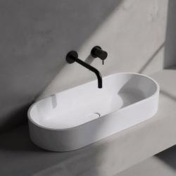 Waterevolution Flow vestavěná umyvadlová baterie matná černá s výtokem 25 cm T116BPR-25