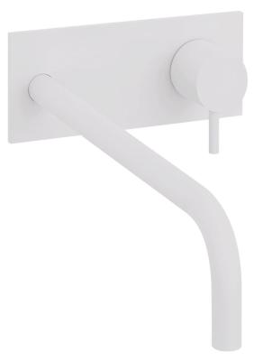 Waterevolution Flow vestavěná umyvadlová baterie s krycí deskou matná bílá s výtokem 25 cm T1161BBR-25