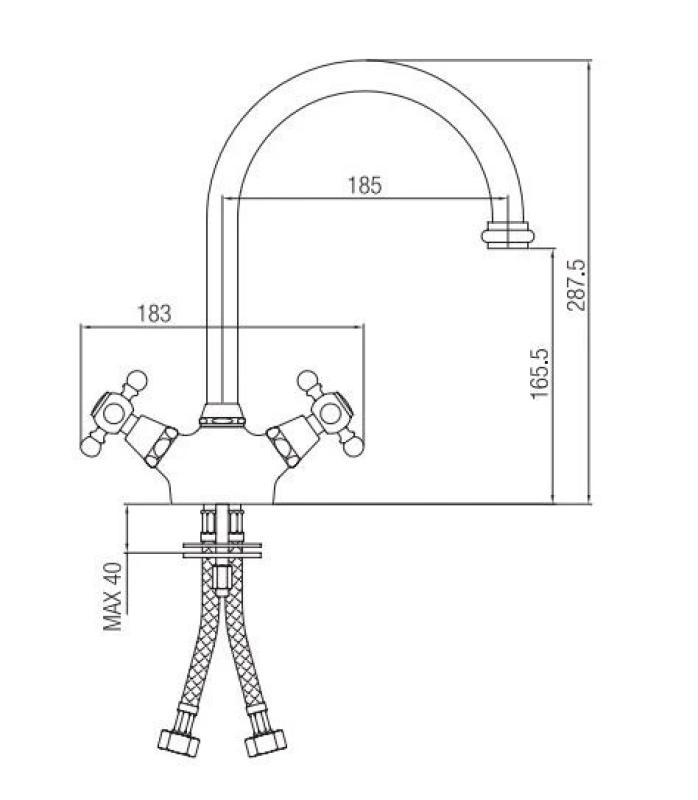 PB Nostalgická kuchyňská baterie V1905 Chrom