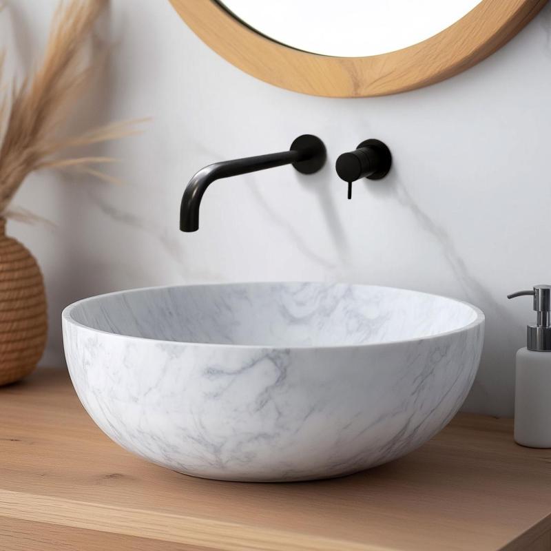 Waterevolution Flow vestavěná umyvadlová baterie matná černá s výtokem 21 cm T116BPR-21