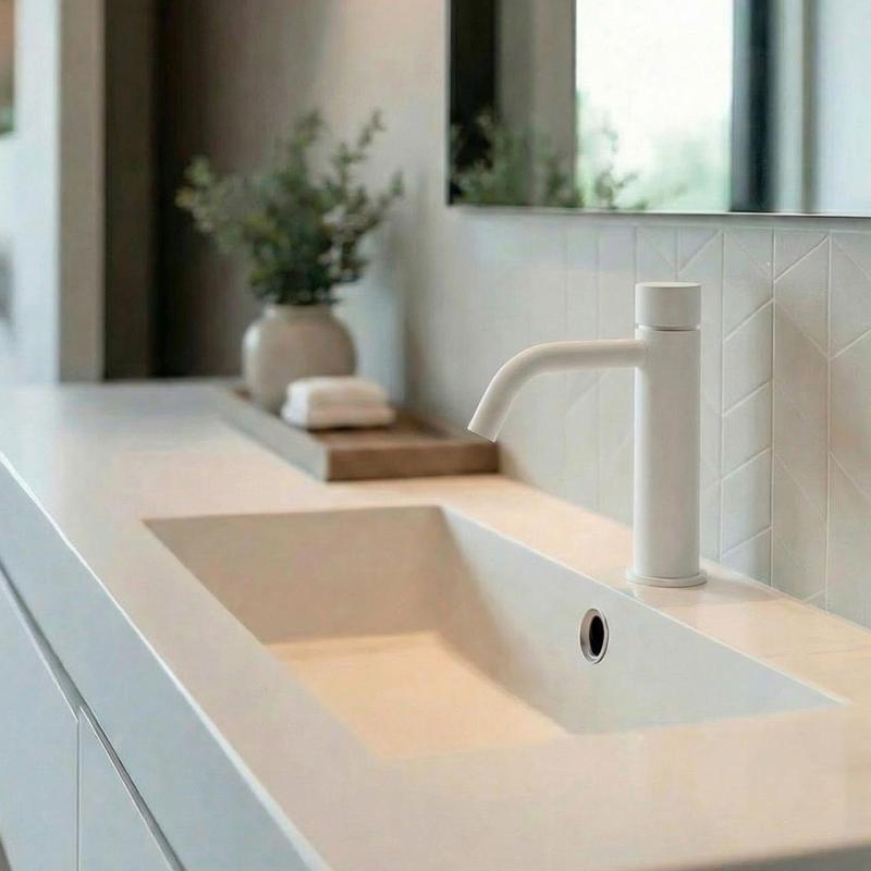 Waterevolution Flow Samozavírací Umývadlová Baterie, matná bílá, T110TPBR