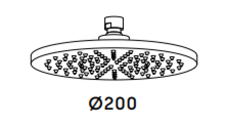 Waterevolution Flow hlavová sprcha 200mm matná bílá T1643BR