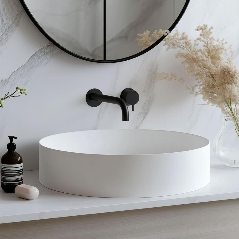 Waterevolution Flow vestavná umyvadlová baterie matná černá s výtokem 15 cm T116BPR-15