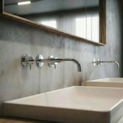 Waterevolution Flow 3otvorová vestavná umyvadlová baterie chrom s výtokem 21 cm T1163F01-21