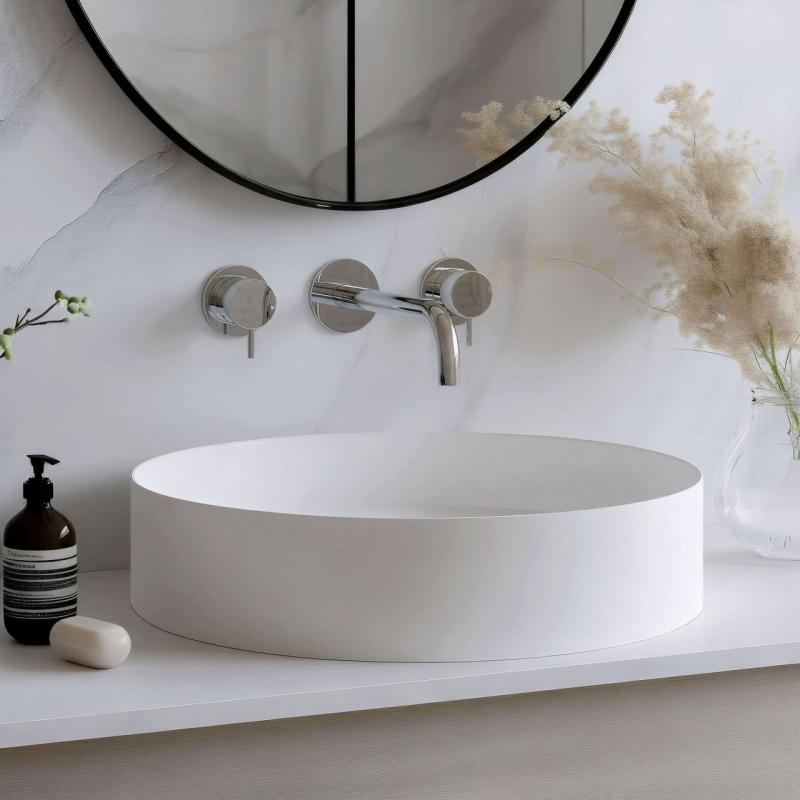 Waterevolution Flow 3-otvorová vestavná umyvadlová baterie chrom s výtokem 15 cm T1163F01-15