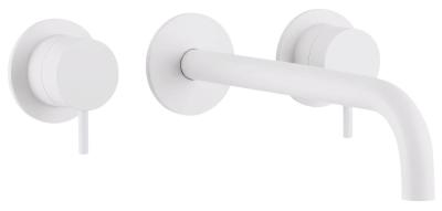 Waterevolution Flow 3otvorová vestavná umyvadlová baterie matně bílá s výtokem 15 cm T1163FBR-15