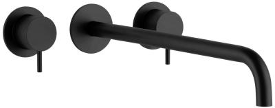 Waterevolution Flow 3otvorová vestavná umyvadlová baterie matná černá s výtokem 25 cm T1163FPR-25
