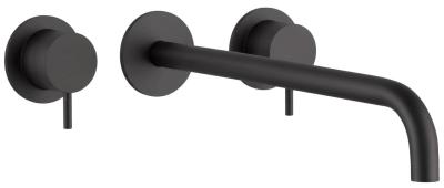 Waterevolution Flow 3otvorová vestavná umyvadlová baterie matná černá s výtokem 21 cm T1163FPR-21
