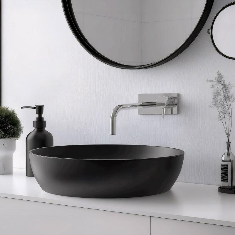 Waterevolution Flow vestavěná umyvadlová baterie s krycí deskou chrom s výtokem 15cm T1161B01-15