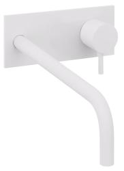 Vodní revoluce Flow vestavěná umyvadlová baterie s krycí deskou matně bílá s výtokem 21 cm T1161BBR-21