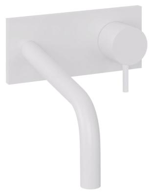 Waterevolution Flow vestavěná umyvadlová baterie s krycí deskou matná bílá s výtokem 15 cm T1161BBR-15