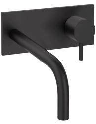 Vodní revoluce Flow vestavná umyvadlová baterie s krycí deskou matná černá s výtokem 15 cm T1161BPR-15