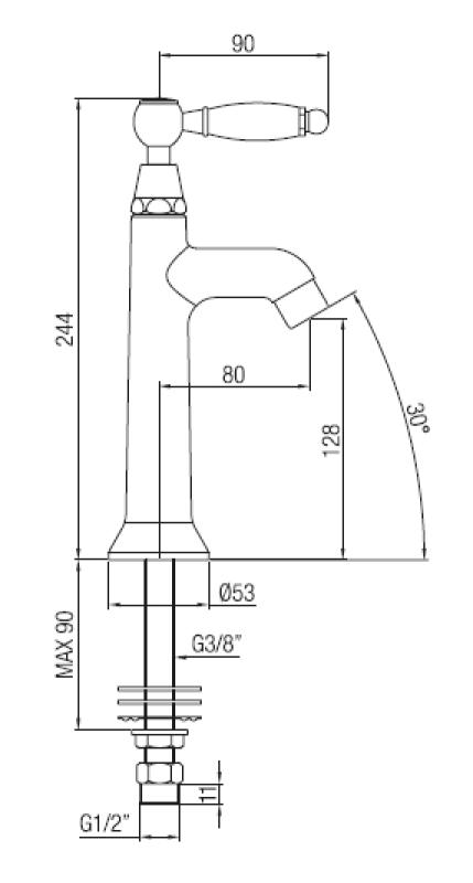 PB klasický fontánový kohoutek s bílou rukojetí na studenou vodu s chromem 1208853732