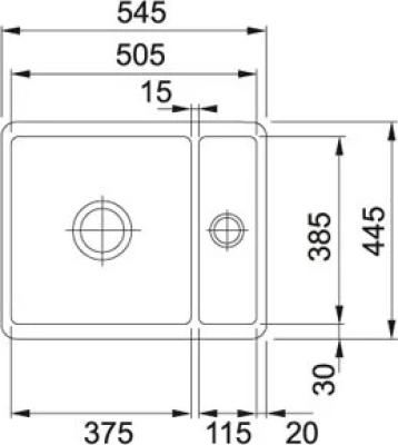 Franke dřez Fraceram Kubus KBK160 Magnolia spodní montáž 1260335884