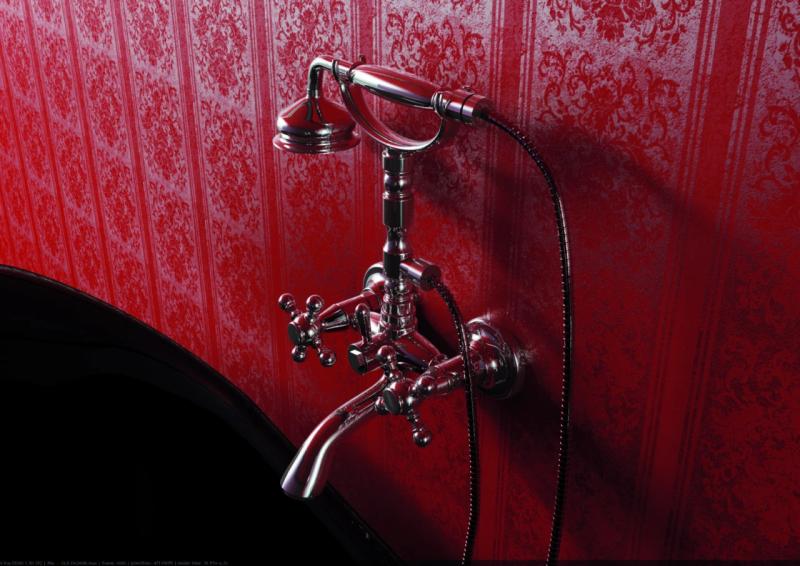 PB klasická baterie, povrchová instalace, s pevnými kohoutky, bronzová, včetně ruční sprchy 1208855162