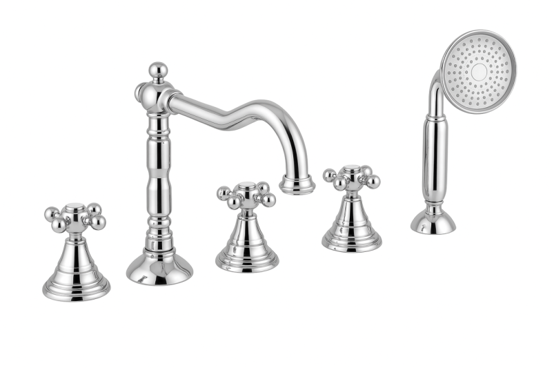 PB klasický 5-otvorový okraj vany s hvězdicovými kohoutky Chrom 1208855772