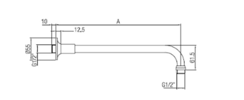 PB klasické sprchové rameno nerez 40 cm 1208898932