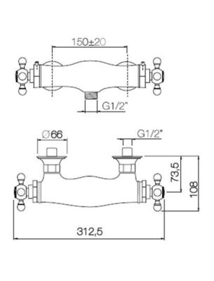 PB klasický sprchový termostat bronz 1208898982