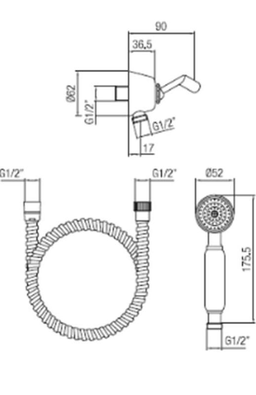 PB klasická ruční sprchová sada s háčkem na zavěšení chrom 1208899052