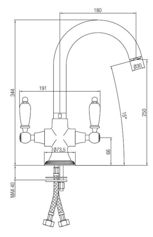 PB klasický kuchyňský kohoutek s bílými rukojeťmi Chrom 1208910882