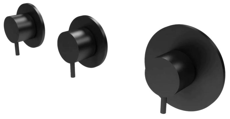 Waterevolution Flow vestavěný sprchový termostat s 2 uzavíracími ventily matná černá 1208916222