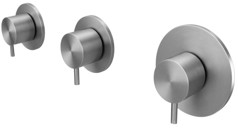 Waterevolution Flow vestavná sprchová termostatická baterie se 2 uzavíracími ventily, kompletně z nerezové oceli 1208916472