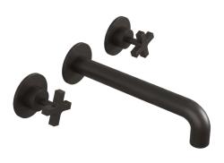 Waterevolution Cruz 3-otvorová vestavná umyvadlová baterie matná černá, výtok 19 cm, 1208916572