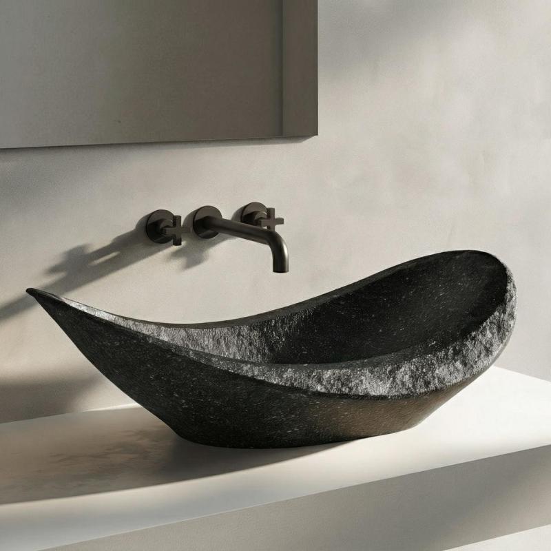 Waterevolution Cruz 3-otvorová vestavná umyvadlová baterie matná černá, výtok 19 cm, 1208916572