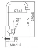 Caressi Basic Line RVS eenhendel keukenmengkraan CABL001I 1208920576