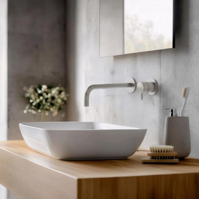 Waterevolution Flow Vestavěná umyvadlová baterie z nerezové oceli s výtokem 21 cm T1.16BIEV2