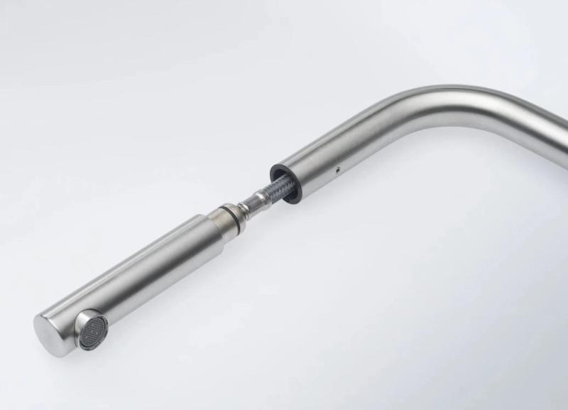 Franke Nerezová kartáčovaná kuchyňská baterie Atlas Neo s výsuvným výtokem inox 115.0521.438