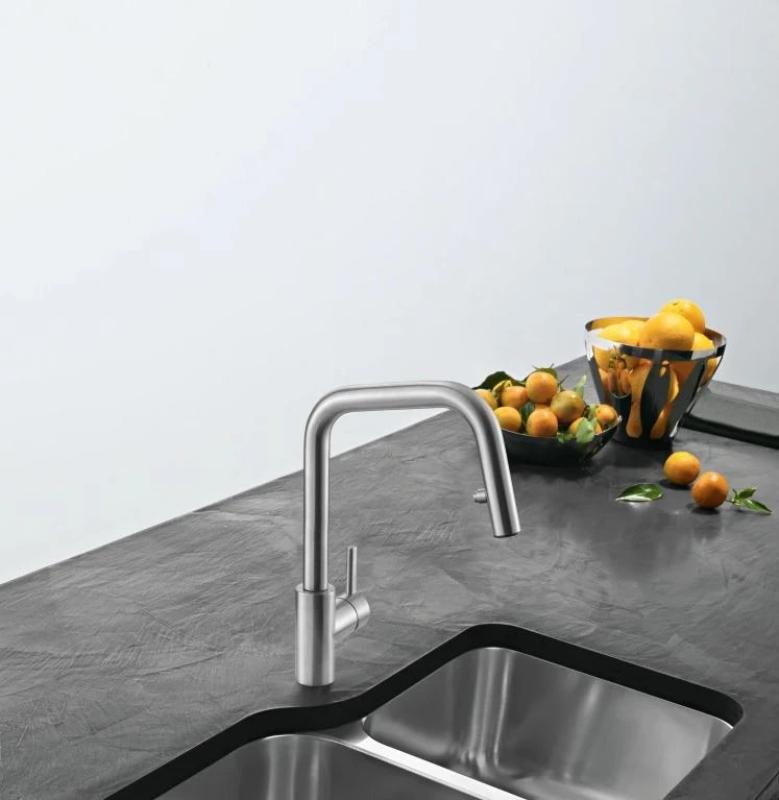 Franke kuchyňská baterie Kubus s výsuvnou sprchou, nerezová ocel 115.0529.207