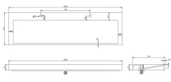 Solid-S Quatra umyvadlo z matného bílého materiálu solid surface bez otvoru pro baterii 160 x 45,5 x 8 cm 1208920888.