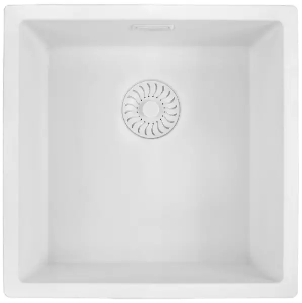 Caressi White Line bílý křemenný dřez 40 cm pro plochou montáž CAGRPP40WH-FL 1208921336