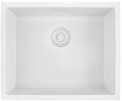 Caressi White Line bílý Quartz dřez 50 cm nástavba nebo podstavba CAGRPP50WH-TU 1208921343