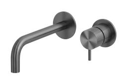 Waterevolution Flow Vestavěná umyvadlová baterie PVD Gun Metal s výtokem 15 cm T116BME-15