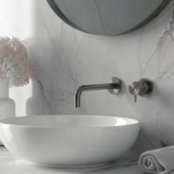 Waterevolution Flow Vestavěná umyvadlová baterie PVD Gun Metal s výtokem 21 cm T116BGME-21