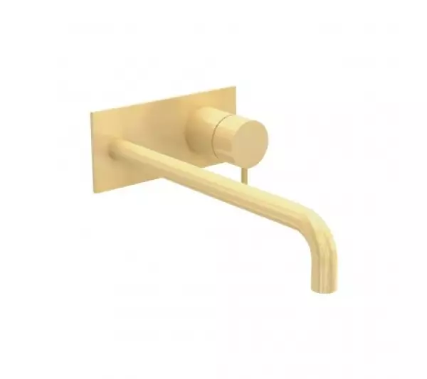 Waterevolution Flow vestavěná umyvadlová baterie s krycí deskou PVD Light Gold s výtokem 21 cm T1161WGE-21