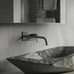 Waterevolution Flow vestavná umyvadlová baterie s krycí deskou PVD Gun Metal s výtokem 25cm T1161GME-25