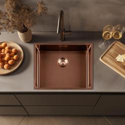 Lorreine 50SP-Copper Luxe RVS dřez měděná barva PVD Copper 50x40 spodní montáž, plochá montáž a horní montáž 1208952369
