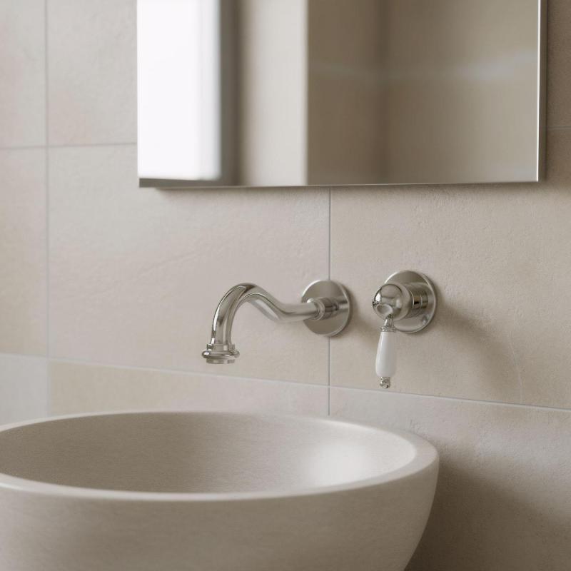 PB nostalgická vestavná umyvadlová baterie Vintage výtok 21 cm chrom