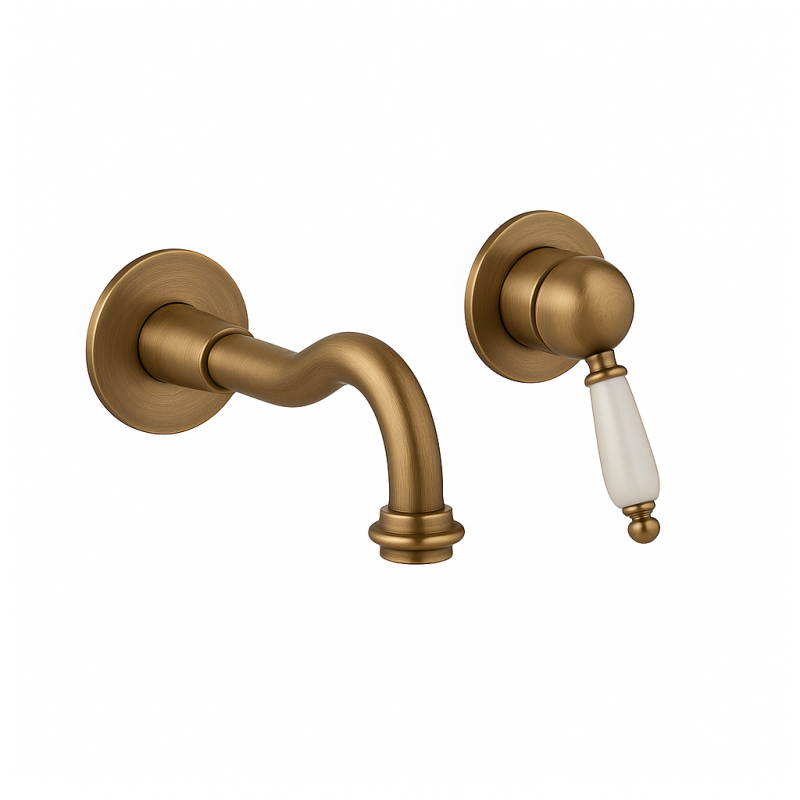 PB nostalgická podomítková baterie s výtokem na umyvadlo Vintage, výtok 21 cm, bronz