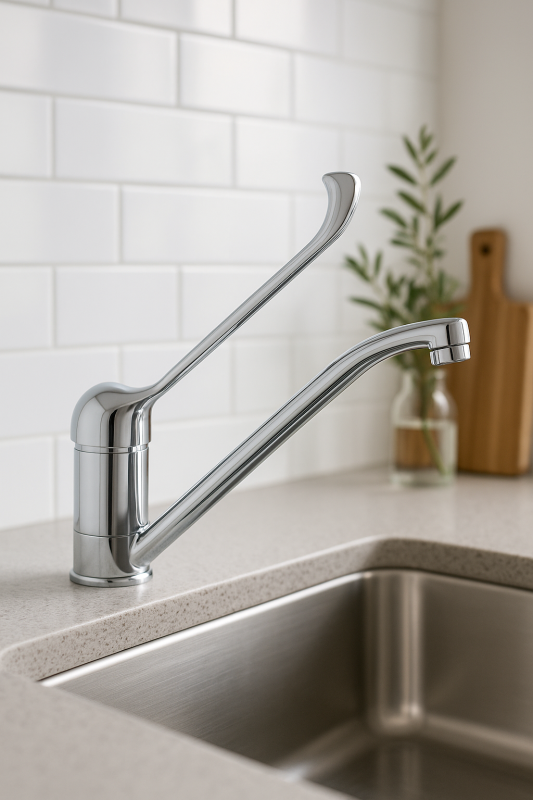 PB Clinic kuchyňská baterie pro tělesně postižené s otočnou a dlouhou pákou, chrom 1208953266