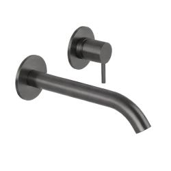 SB Round vestavěná umyvadlová baterie gun metal PVD 162 mm