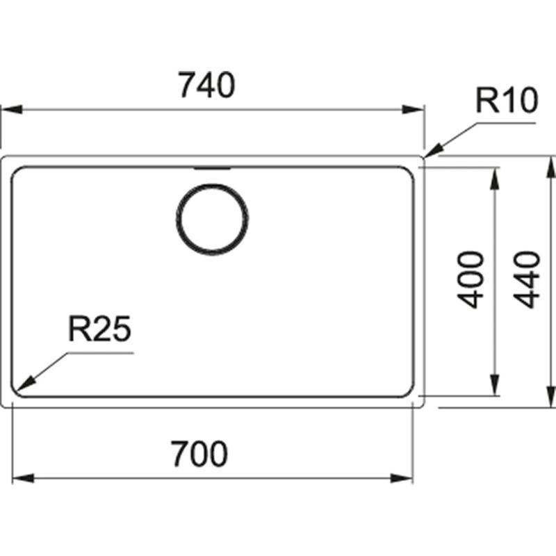 Franke Mythos MYX 110.70 nerezový dřez 70x40cm podstavba 122.0638.271