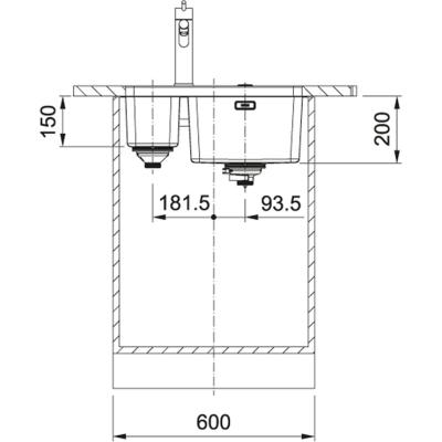 Franke Mythos MYX 160.34.16 BR jeden a půl dřez z nerezové oceli podstavný 16+34 cm 122.0638.272